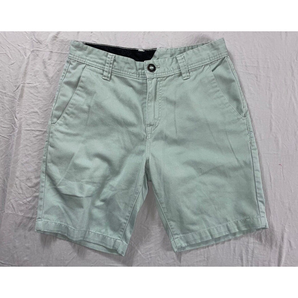 Volcom Flat Front Poly-Cotton Chino Skate Shorts. Seafoam Green, Size 28. GUC! - Picture 1 of 4